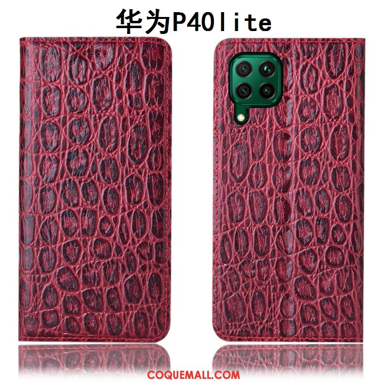 Étui Huawei P40 Lite Rouge Protection Téléphone Portable, Coque Huawei P40 Lite Tout Compris En Cuir