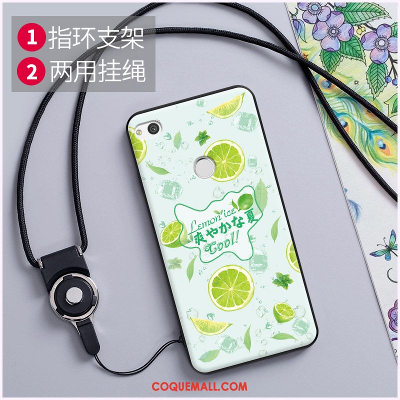 Étui Huawei P8 Téléphone Portable Vert Gaufrage, Coque Huawei P8 Fluide Doux Jeunesse