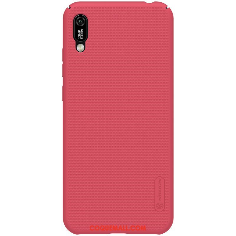 Étui Huawei Y6 2019 Or Rouge Délavé En Daim, Coque Huawei Y6 2019 Protection Téléphone Portable
