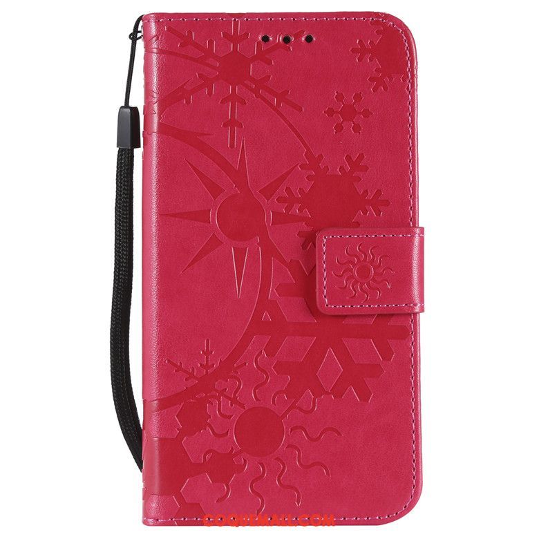 Étui Huawei Y6 Pro 2017 Fluide Doux Étui En Cuir Rouge, Coque Huawei Y6 Pro 2017 Protection Téléphone Portable