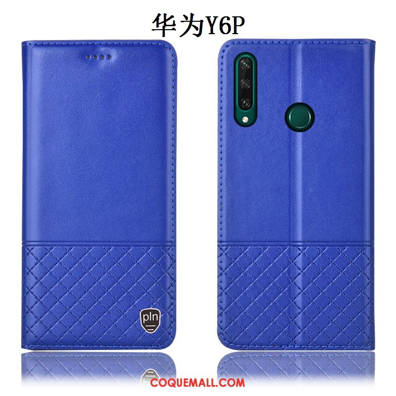 Étui Huawei Y6p Tout Compris Protection Téléphone Portable, Coque Huawei Y6p Incassable Bleu