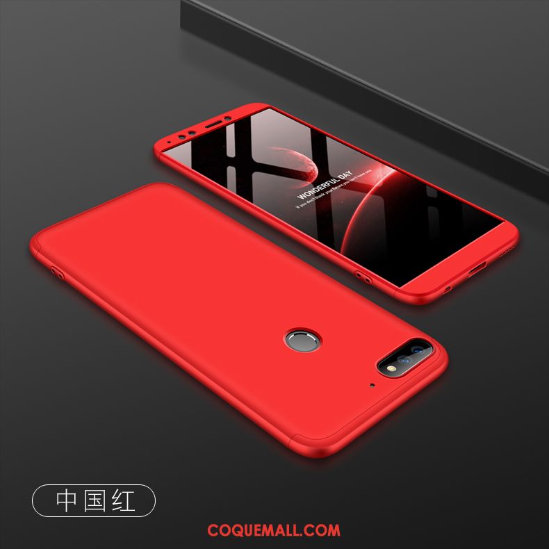 Étui Huawei Y7 2018 Nouveau Protection Téléphone Portable, Coque Huawei Y7 2018 Rouge Tendance