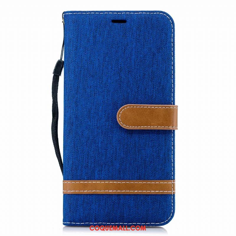 Étui Huawei Y7 2018 Silicone Couture Couleurs Incassable, Coque Huawei Y7 2018 Bleu Clamshell