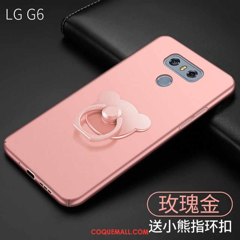 Étui Lg G6 Or Rose Délavé En Daim Nouveau, Coque Lg G6 Téléphone Portable Ours