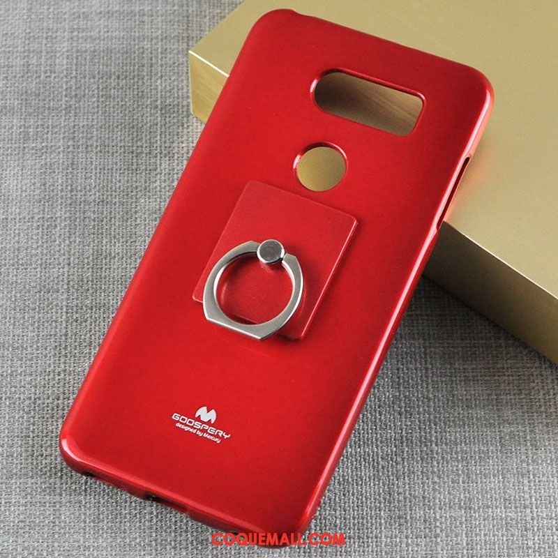 Étui Lg V30 Fluide Doux Rouge Transparent, Coque Lg V30 Téléphone Portable Tout Compris