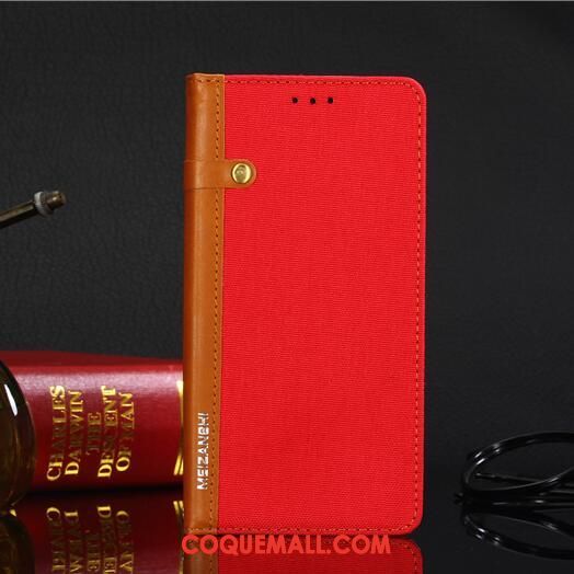 Étui Lg V30 Étui En Cuir Rouge Téléphone Portable, Coque Lg V30 Tout Compris Denim