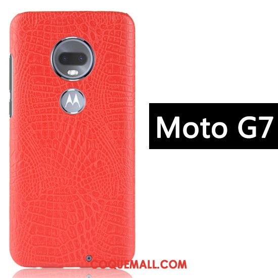 Étui Moto G7 Business Incassable Protection, Coque Moto G7 Crocodile Modèle Créatif