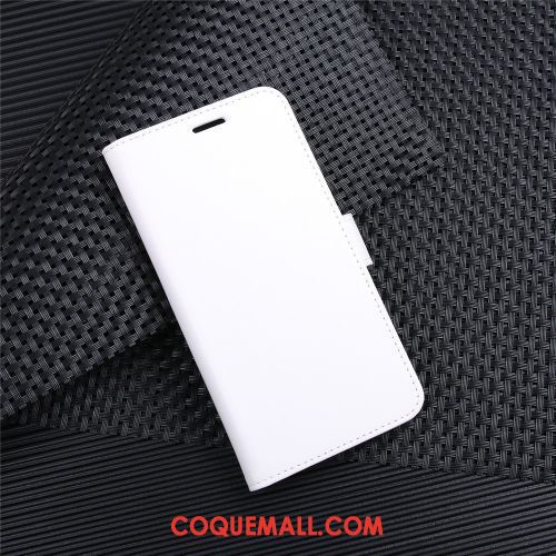 Étui Moto G8 Power Carte Portefeuille Blanc, Coque Moto G8 Power Business Téléphone Portable