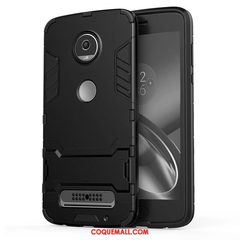 Étui Moto Z2 Play Silicone Noir Tout Compris, Coque Moto Z2 Play Téléphone Portable Incassable