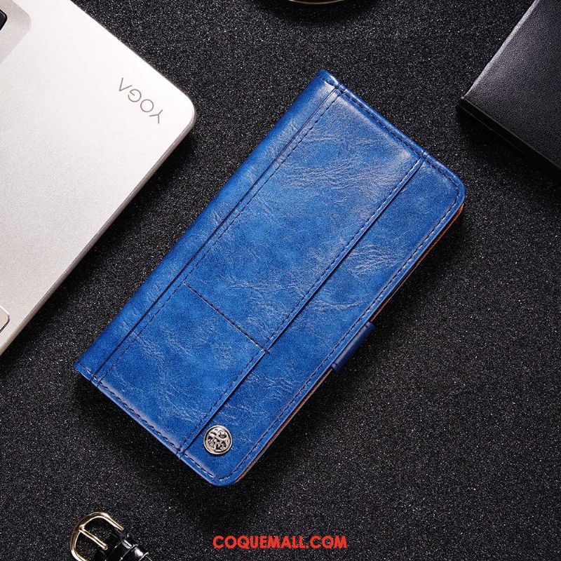 Étui Nokia 6.1 Portefeuille En Cuir Téléphone Portable, Coque Nokia 6.1 Protection Bleu