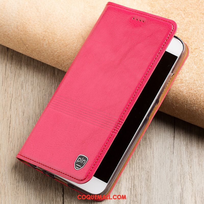 Étui Nokia 7.1 Rouge Protection Téléphone Portable, Coque Nokia 7.1 Tout Compris En Cuir