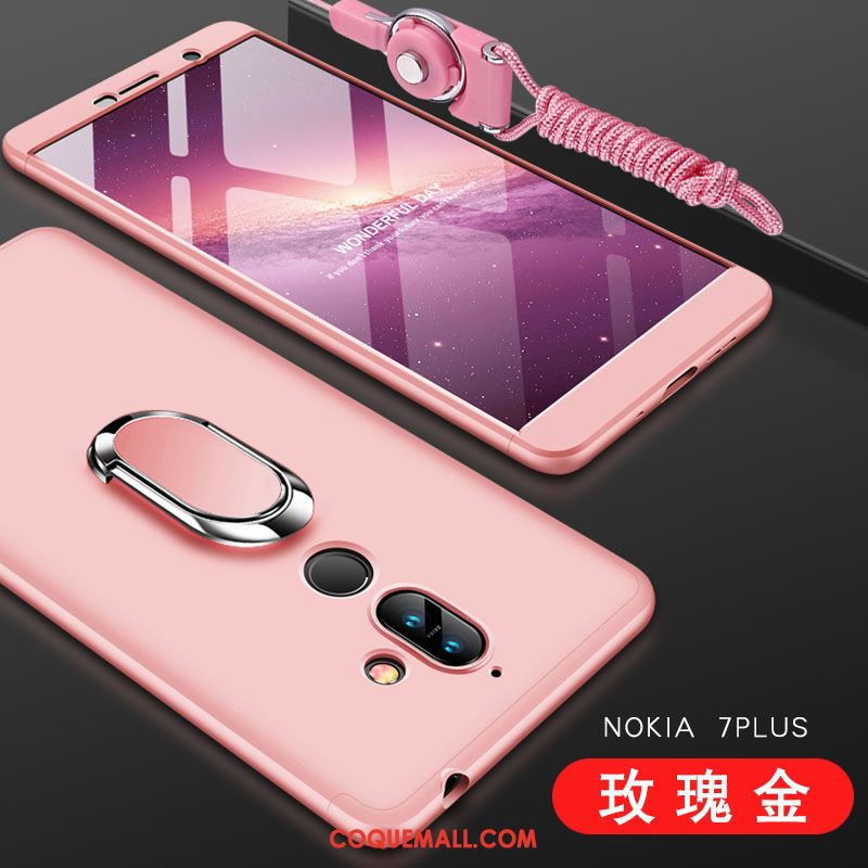 Étui Nokia 7 Plus Tout Compris Rose Protection, Coque Nokia 7 Plus Téléphone Portable Difficile