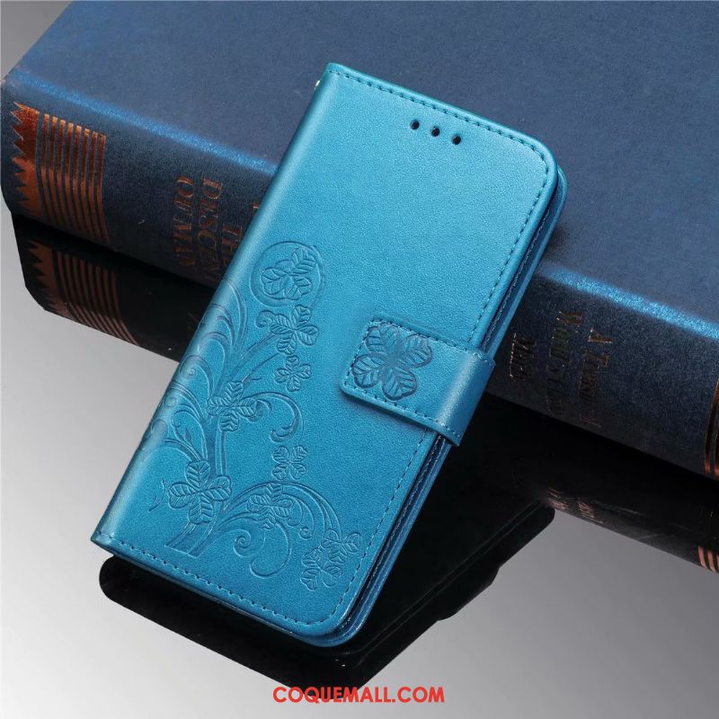 Étui Nokia 8.1 Téléphone Portable Incassable En Cuir, Coque Nokia 8.1 Bleu Fluide Doux