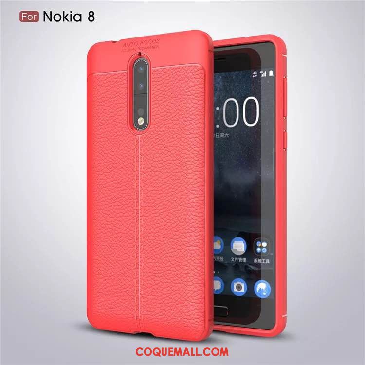 Étui Nokia 8 Incassable Silicone Rouge, Coque Nokia 8 Protection Téléphone Portable