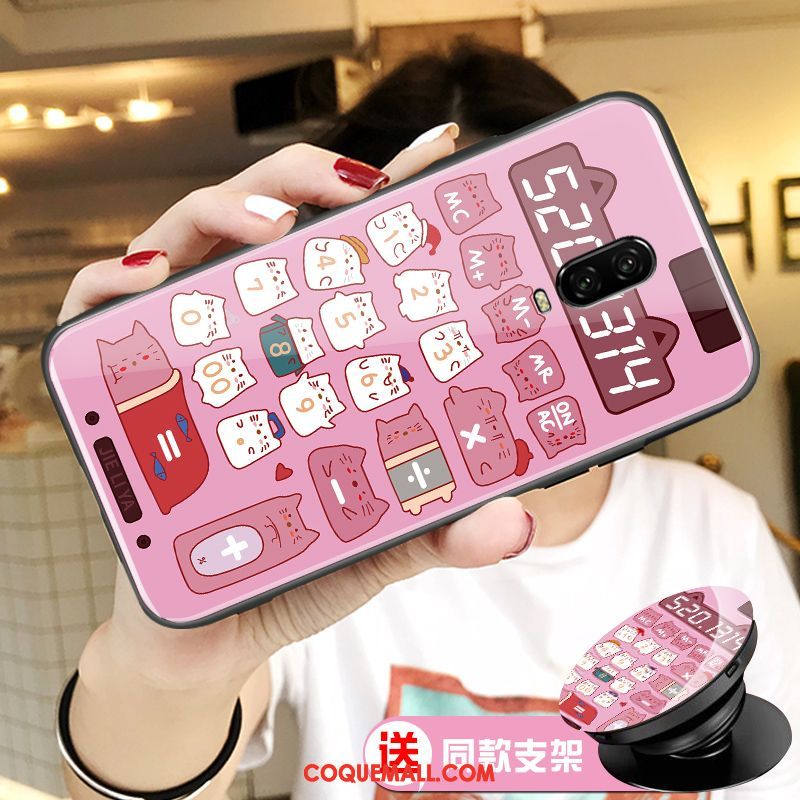 Étui Oneplus 6t Net Rouge Téléphone Portable Rose, Coque Oneplus 6t Amoureux Fluide Doux
