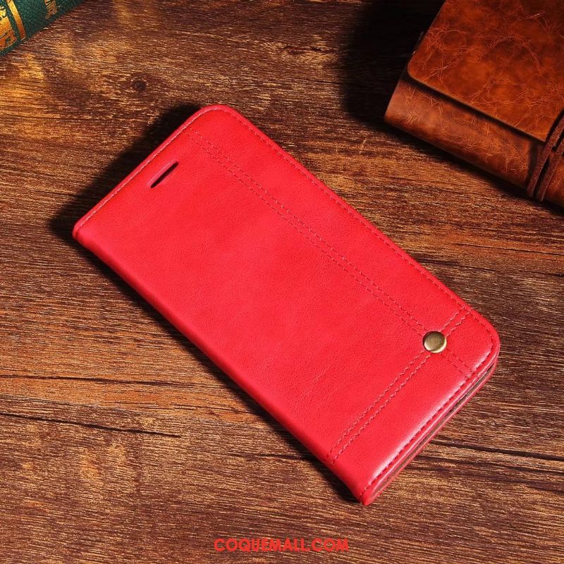 Étui Oppo A3 Cuir Véritable Tout Compris Rouge, Coque Oppo A3 Protection Téléphone Portable