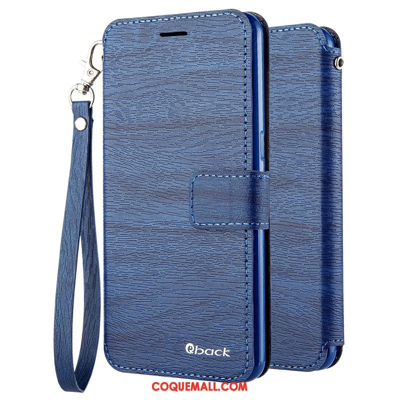 Étui Oppo A73 Protection Téléphone Portable Bleu Marin, Coque Oppo A73 Étui En Cuir Incassable