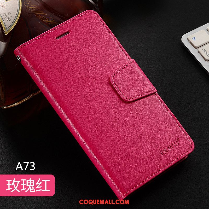 Étui Oppo A73 Silicone Incassable Rouge, Coque Oppo A73 Fluide Doux Téléphone Portable