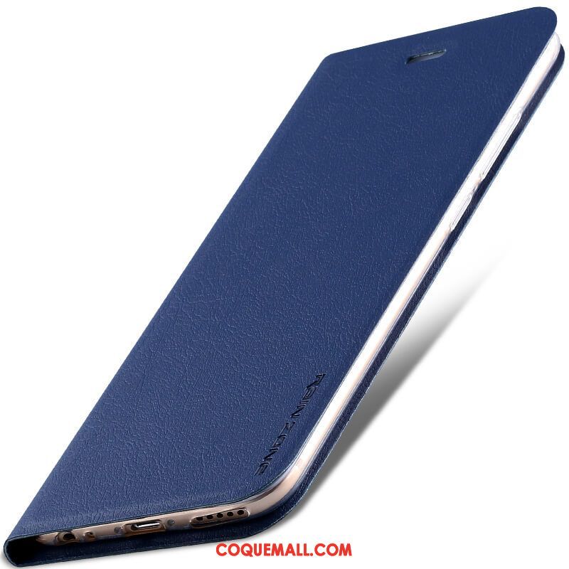 Étui Oppo A73 Étui En Cuir Bleu Marin Foncé, Coque Oppo A73 Téléphone Portable Incassable