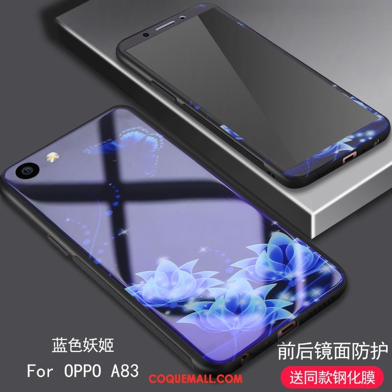 Étui Oppo A83 Fluide Doux Tempérer Bleu Marin, Coque Oppo A83 Membrane Silicone