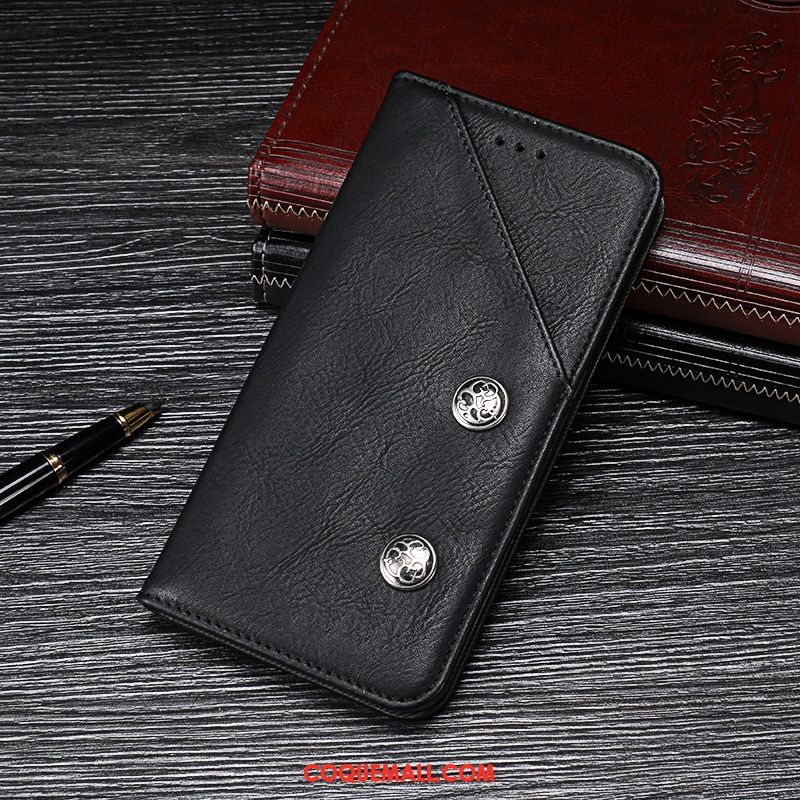 Étui Oppo Ax5 Incassable Protection Noir, Coque Oppo Ax5 Étui En Cuir Téléphone Portable