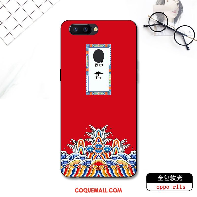 Étui Oppo R11s Fluide Doux Ornements Suspendus Téléphone Portable, Coque Oppo R11s Créatif Style Chinois