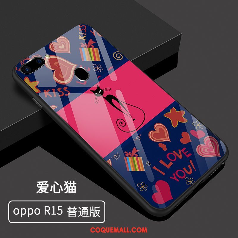 Étui Oppo R15 Incassable Téléphone Portable Net Rouge, Coque Oppo R15 Marque De Tendance Rouge