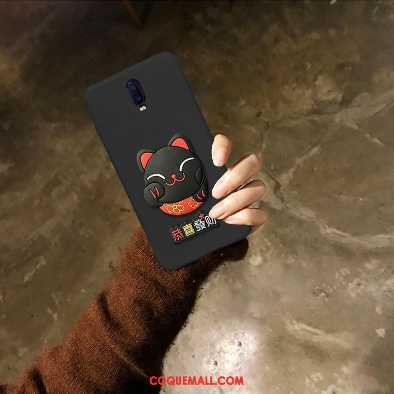 Étui Oppo R17 Noir Chat Téléphone Portable, Coque Oppo R17 Fluide Doux Silicone