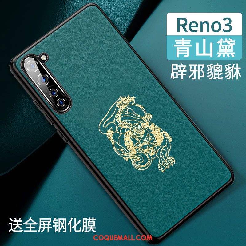 Étui Oppo Reno 3 Vert Nouveau Tout Compris, Coque Oppo Reno 3 Silicone Téléphone Portable