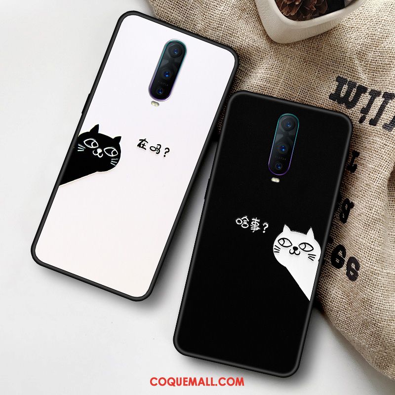 Étui Oppo Rx17 Pro Téléphone Portable Gaufrage Blanc, Coque Oppo Rx17 Pro Délavé En Daim Chat