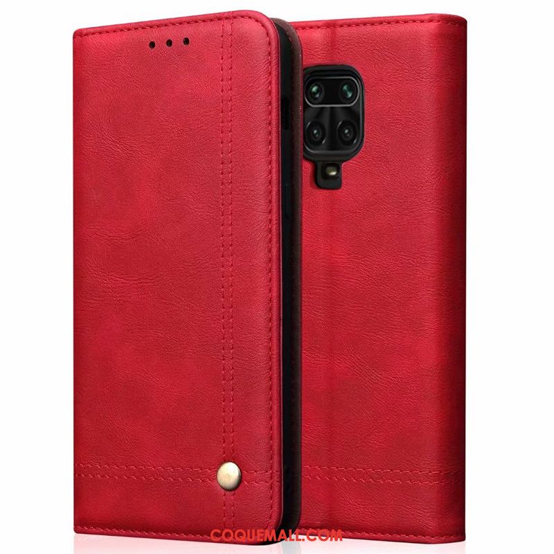 Étui Redmi Note 9 Pro Tout Compris Luxe Rouge, Coque Redmi Note 9 Pro Simple Téléphone Portable Beige