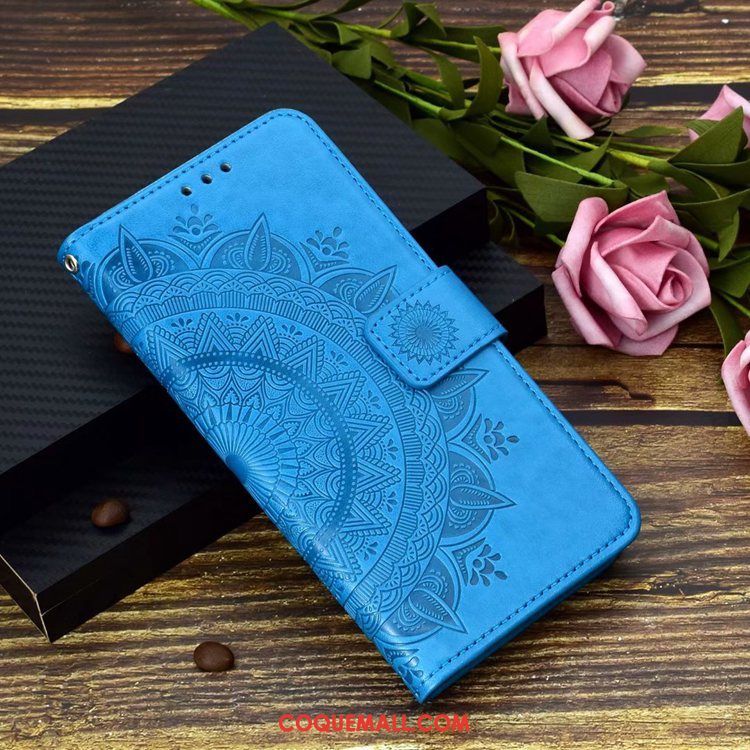Étui Samsung Galaxy A20e Téléphone Portable Bleu En Cuir, Coque Samsung Galaxy A20e Clamshell Étoile