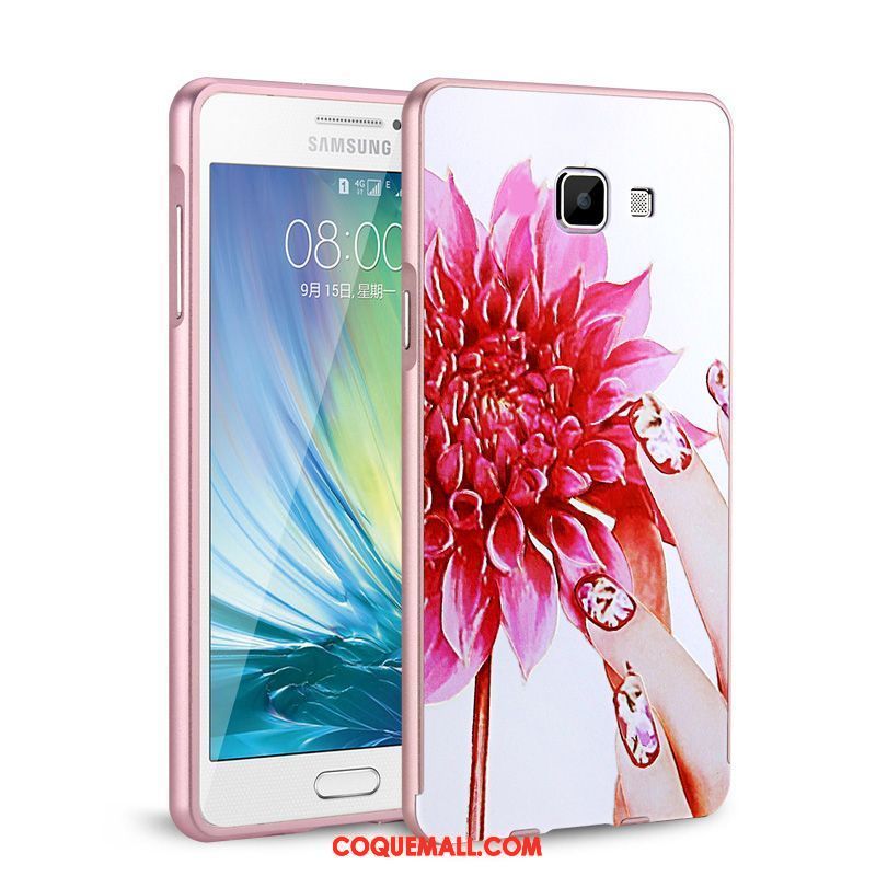 Étui Samsung Galaxy A5 2016 Téléphone Portable Métal Miroir, Coque Samsung Galaxy A5 2016 Rouge Étoile