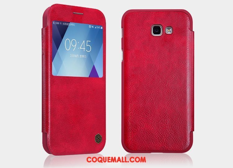 Étui Samsung Galaxy A5 2017 Téléphone Portable Rouge Or, Coque Samsung Galaxy A5 2017 Protection Étoile