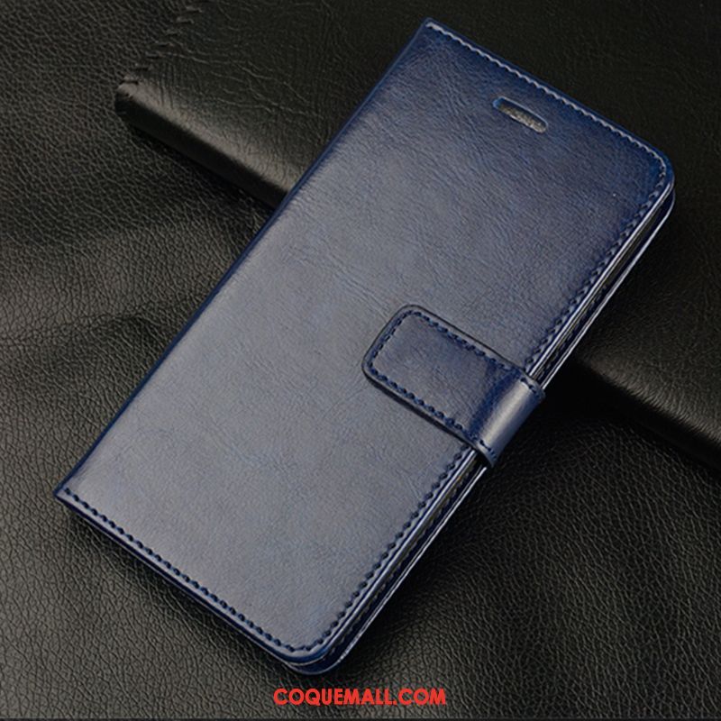 Étui Samsung Galaxy A50 Bleu Marin Incassable Téléphone Portable, Coque Samsung Galaxy A50 Étoile En Cuir