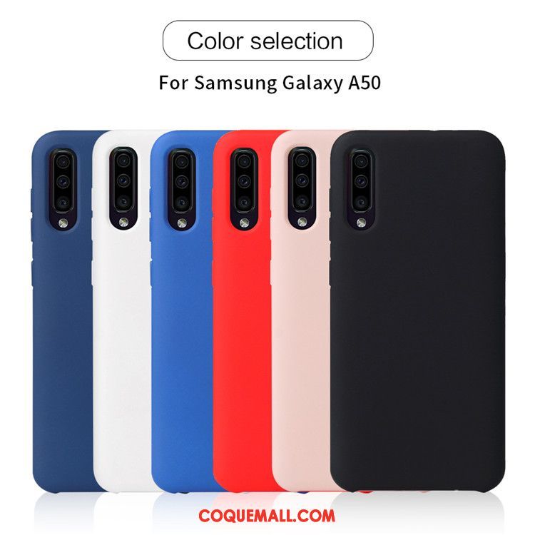 Étui Samsung Galaxy A50 Téléphone Portable Couleur Unie Protection, Coque Samsung Galaxy A50 Noir Nouveau