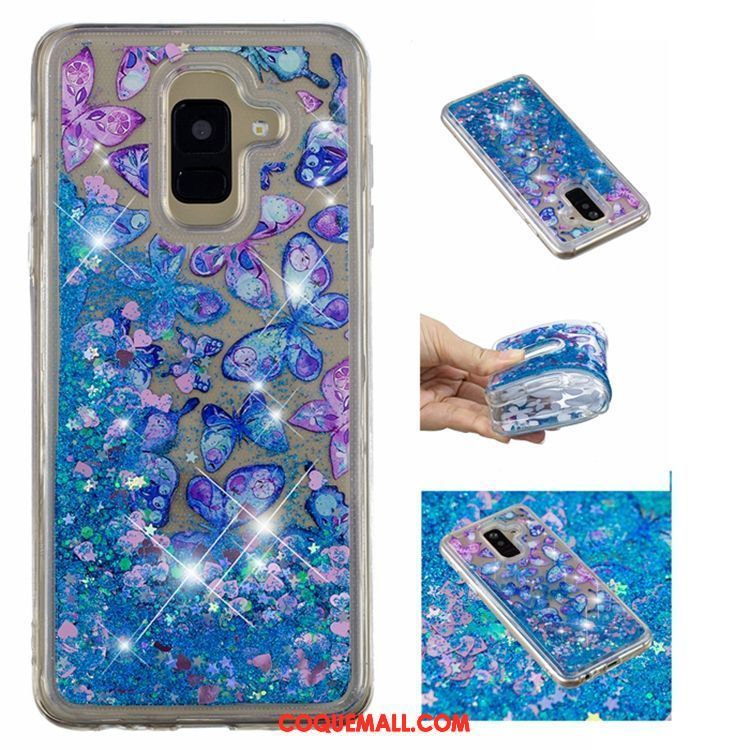 Étui Samsung Galaxy A6 Liquide Tout Compris Téléphone Portable, Coque Samsung Galaxy A6 Bleu Étoile