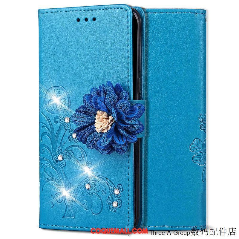 Étui Samsung Galaxy A8 Bleu Téléphone Portable Étui En Cuir, Coque Samsung Galaxy A8 Protection Étoile