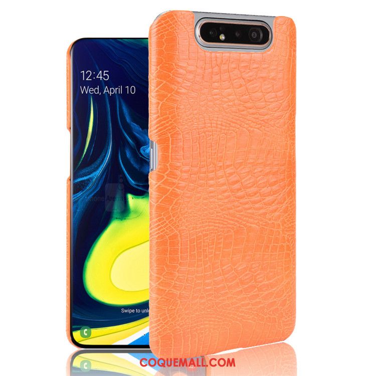 Étui Samsung Galaxy A80 Téléphone Portable Difficile Étoile, Coque Samsung Galaxy A80 Cuir Protection Orange
