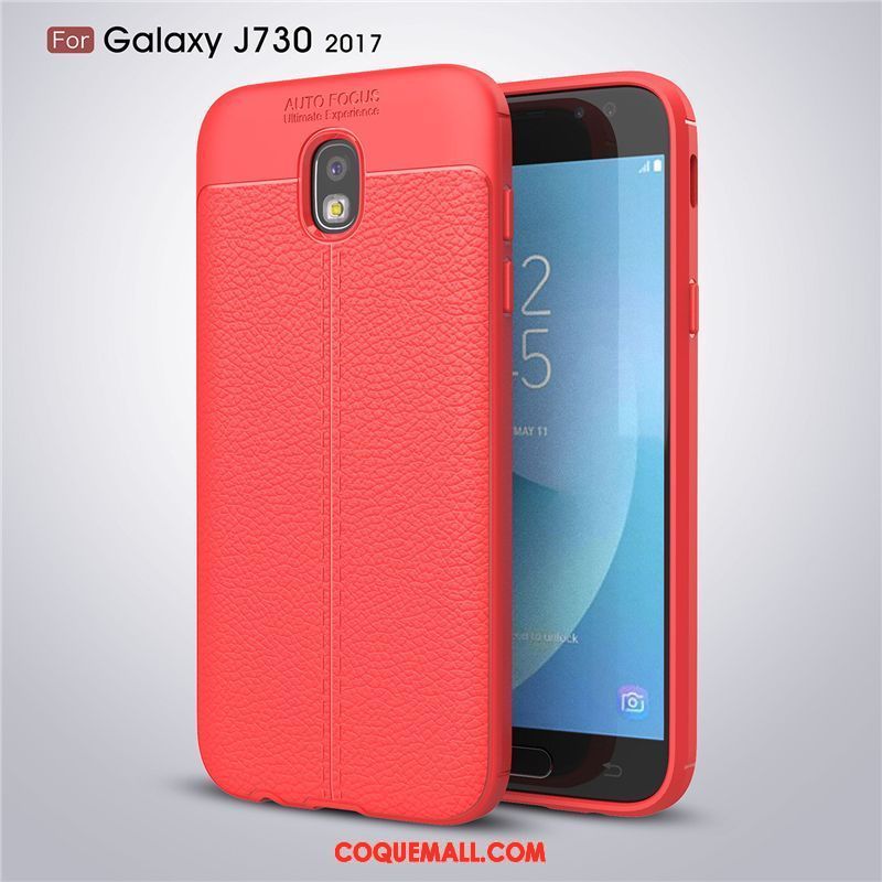 Étui Samsung Galaxy J7 2017 Rouge Protection Fluide Doux, Coque Samsung Galaxy J7 2017 Étoile Téléphone Portable