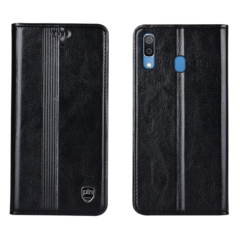 Étui Samsung Galaxy M20 Protection Étoile Noir, Coque Samsung Galaxy M20 Téléphone Portable En Cuir