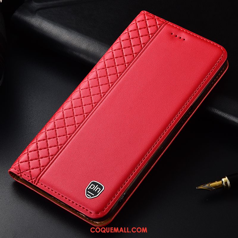 Étui Samsung Galaxy Note 10+ En Cuir Téléphone Portable Rouge, Coque Samsung Galaxy Note 10+ Protection Tout Compris