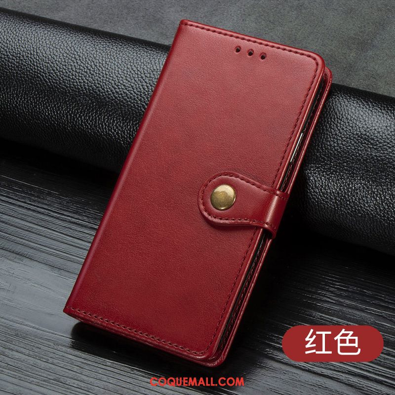 Étui Samsung Galaxy Note 10 Lite En Cuir Étoile Clamshell, Coque Samsung Galaxy Note 10 Lite Téléphone Portable Rouge