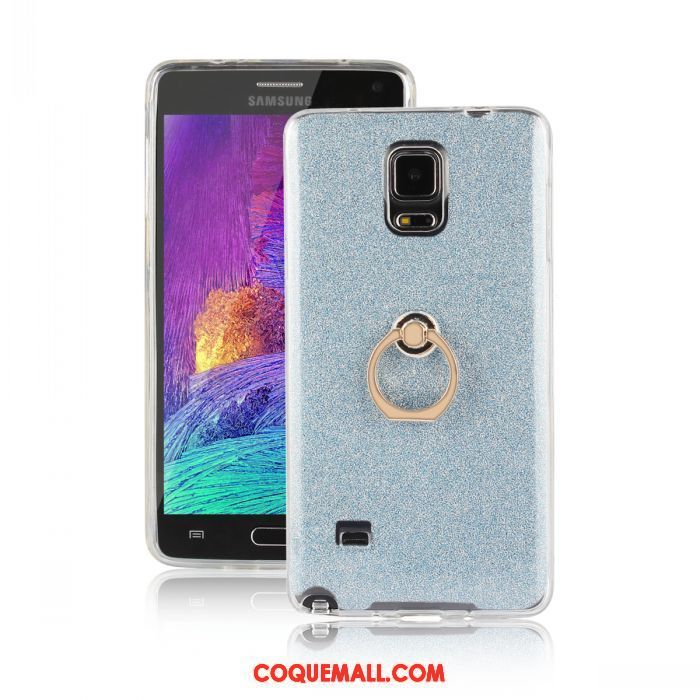 Étui Samsung Galaxy Note 4 Bleu Téléphone Portable Protection, Coque Samsung Galaxy Note 4 Rose Anneau