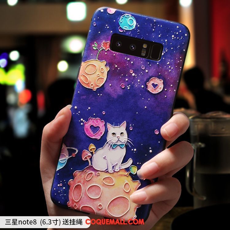 Étui Samsung Galaxy Note 8 Étoile Fluide Doux Protection, Coque Samsung Galaxy Note 8 Téléphone Portable Violet