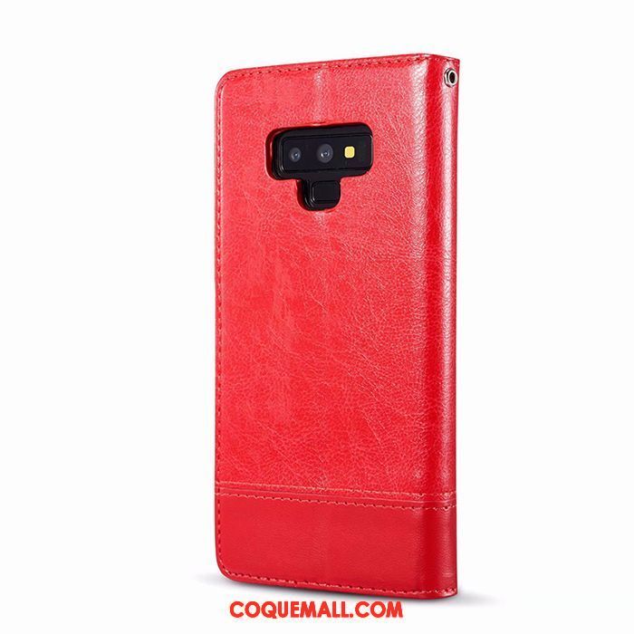 Étui Samsung Galaxy Note 9 Business Incassable Rouge, Coque Samsung Galaxy Note 9 Étui En Cuir Étoile Braun