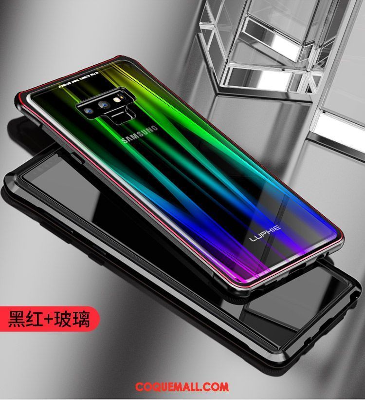 Étui Samsung Galaxy Note 9 Coloré Transparent Tout Compris, Coque Samsung Galaxy Note 9 Verre Noir