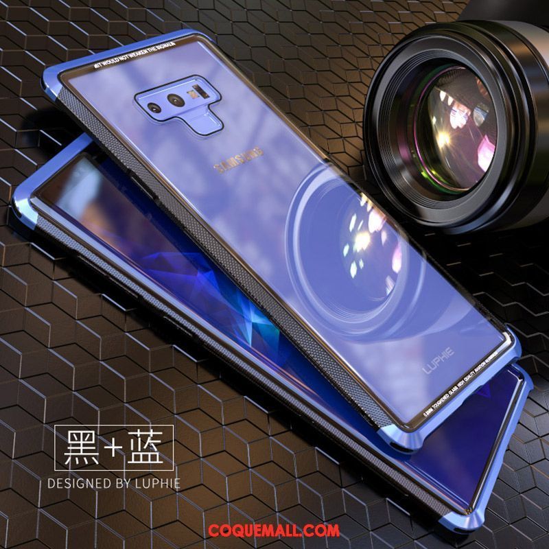 Étui Samsung Galaxy Note 9 Couvercle Arrière Border Étoile, Coque Samsung Galaxy Note 9 Métal Téléphone Portable