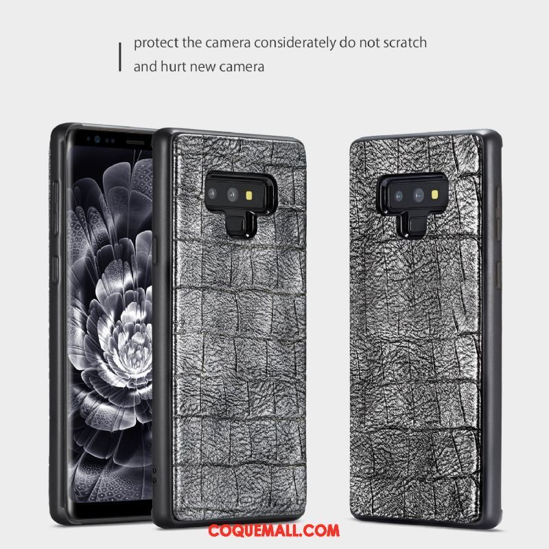 Étui Samsung Galaxy Note 9 Incassable Crocodile Modèle Téléphone Portable, Coque Samsung Galaxy Note 9 Étoile Gris