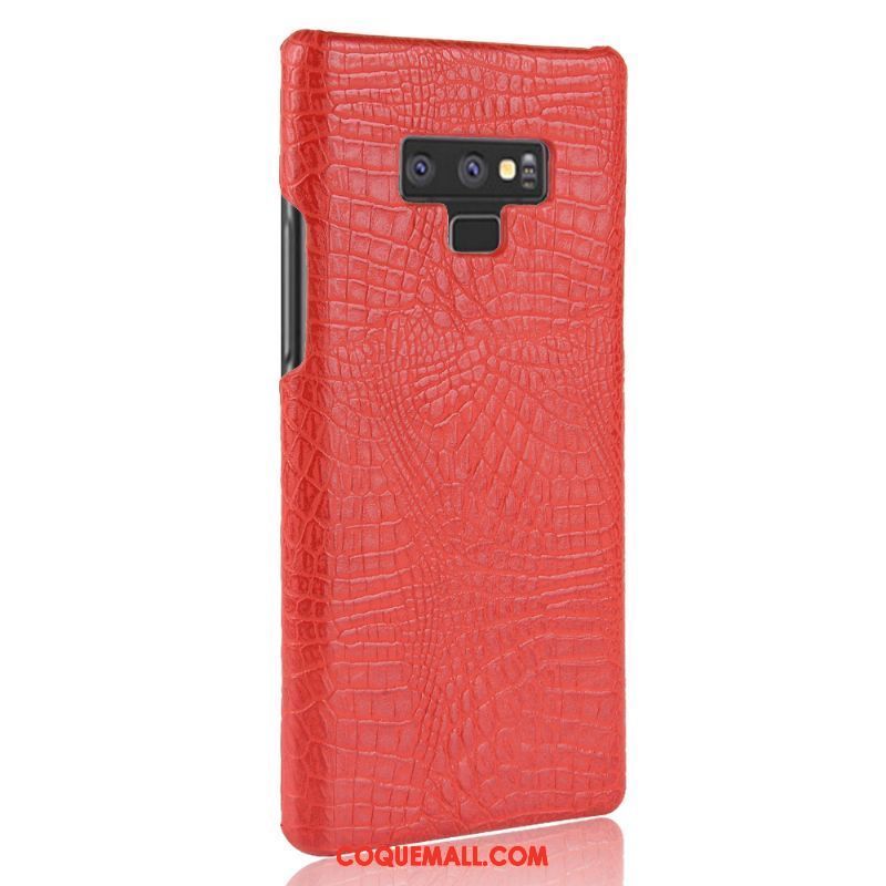 Étui Samsung Galaxy Note 9 Téléphone Portable Protection Cuir, Coque Samsung Galaxy Note 9 Difficile Rouge Orange